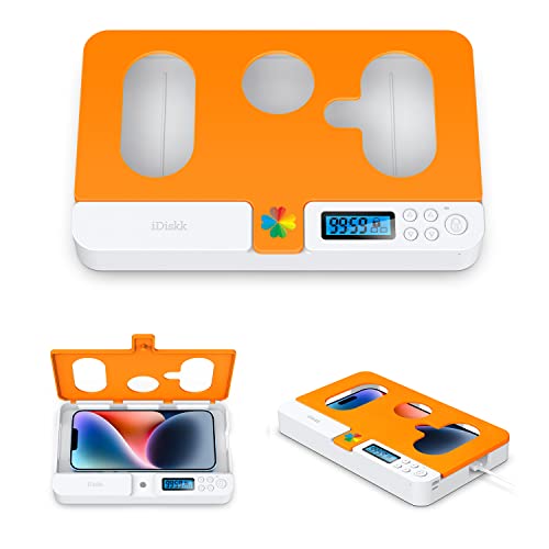 iDiskk Telefonschlossbox mit Timer, Handy gefängnis, Handy Safe, praktischer Telefonsafe, zeitgesteuerte Schlossbox für alle iPhones und die meisten Android-Telefone (orange) von iDiskk