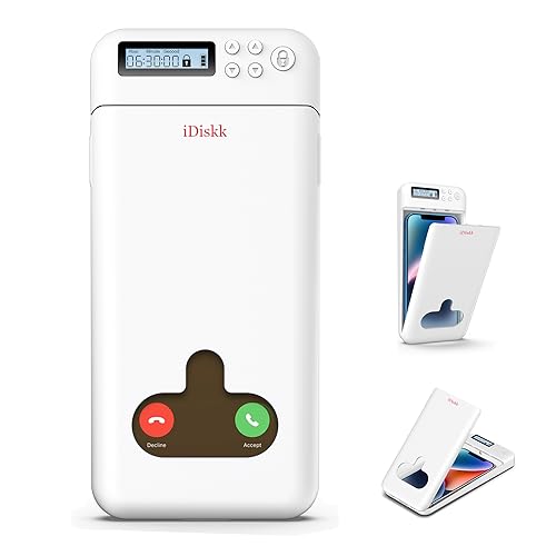 iDiskk Handy-Sperrbox mit Timer,Handy gefängnis, iPhone Timer Box,Handy Safe für Android Sumsung/Google/iPhone Handy-Sperrbox für Kinder/Schüler/Eltern für mehr Konzentration (Weiß) von iDiskk