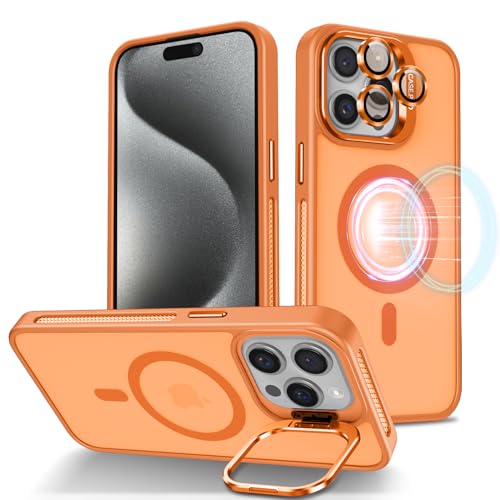 iDoer für iPhone 15 Pro Hülle kompatibel MagSafe,mit Kameraschutz Unsichtbar Ständer,Dünn Magnetische Stoßfeste Handyhülle kompatibel mit 15 Pro,Kratzfest, Durchscheinend,Orange iDoer für iPhone 15 Pro Hülle kompatibel MagSafe,mit Kameraschutz Unsichtbar Ständer,Dünn Magnetische Stoßfeste Handyhülle kompatibel mit 15 Pro,Kratzfest, Durchscheinend,Orange von iDoer