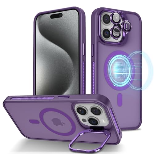 iDoer für iPhone 15 Pro Hülle mit Kameraschutz Unsichtbar Ständer,kompatibel MagSafe,mit Linsenschutz,Militärnorm Schutz Case für 15 Pro 6.1",Kratzfeste, Matte,Violett iDoer für iPhone 15 Pro Hülle mit Kameraschutz Unsichtbar Ständer,kompatibel MagSafe,mit Linsenschutz,Militärnorm Schutz Case für 15 Pro 6.1",Kratzfeste, Matte,Violett von iDoer