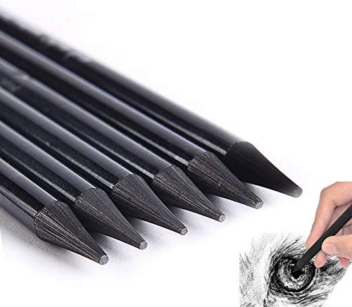 6 Stück Holzfrei Graphitstifte Set Schwarze Vollmine Bleistifte Verschiedenen Härtegraden HB 2B 4B 6B 8B EE Graphit Bleistift Set für Skizzen Bleistifte Graphit Zeichenset Bleistifte Malwerkzeugen von iEasey