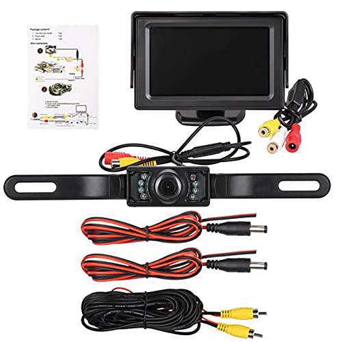 iFCOW Auto-Rückfahrkamera mit Monitor, Rückfahrkamera und Monitor-Kit. 4. 7,6 cm Display-Monitor, 7 LED-Kennzeichen, für Auto, SUV, Wohnmobil von iFCOW