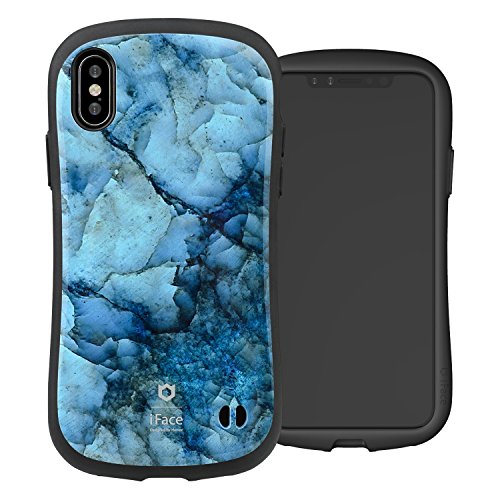 iFace First Class Marmoriert-Serie iPhone X/XS Hülle - Cute Dual Layer [TPU und Polycarbonat] Hybrid Stoßfeste Schutzhülle [Falltested] - Blau von iFace