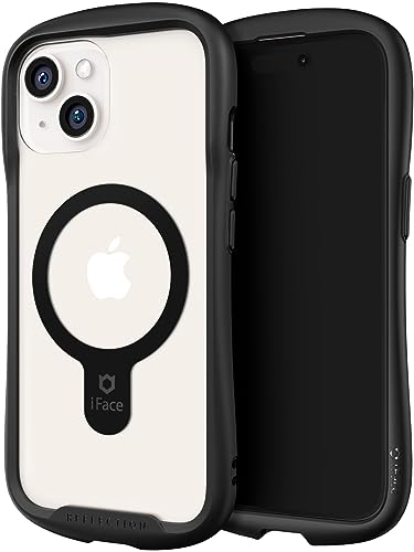 iFace Klar Kompatibel mit iPhone 15 Hülle - [Reflexion] (kompatibel mit MagSafe) Gehärtetes Glas Grip Bumper Handyhülle - Schwarz von iFace