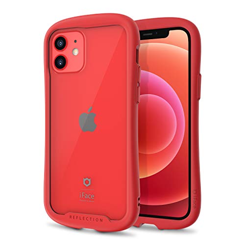 iFace Reflection Designed for iPhone 12 Pro/iPhone 12 (6,1 Zoll) - Cute Shockproof Hybrid [9H Tempered Glass + Bumper] Clear Case - Red von iFace