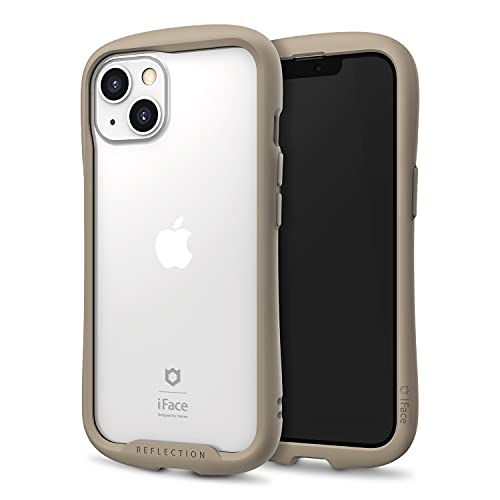 iFace Reflection Designed for iPhone 13 (6.1") – Cute Shockproof Hybrid [9H Tempered Glass + Bumper] Wireless Charging Compatible Clear Case - Beige von iFace