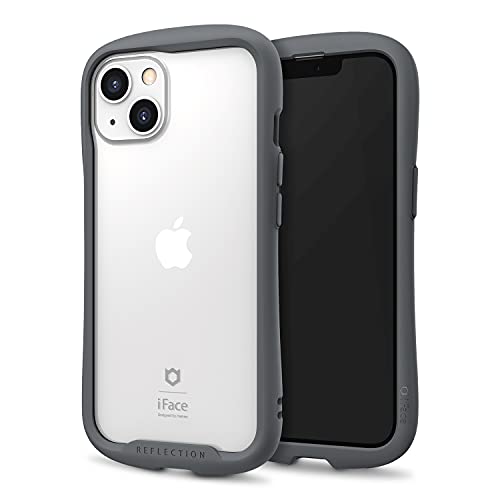 iFace Reflection Designed for iPhone 13 (6.1") – Cute Shockproof Hybrid [9H Tempered Glass + Bumper] Wireless Charging Compatible Clear Case - Gray von iFace