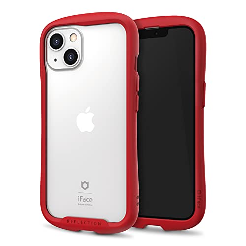 iFace Reflection Designed for iPhone 13 (6.1") – Cute Shockproof Hybrid [9H Tempered Glass + Bumper] Wireless Charging Compatible Clear Case - Red von iFace