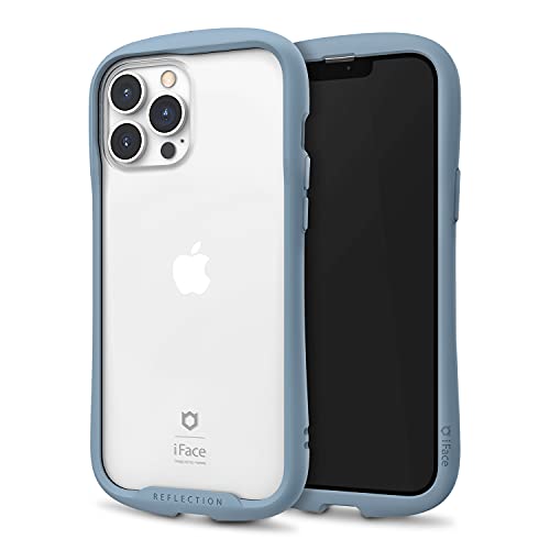 iFace Reflection Designed for iPhone 13 Pro Max (6.7") – Cute Shockproof Hybrid [9H Tempered Glass + Bumper] Wireless Charging Compatible Clear Case - Horizon Blue von iFace