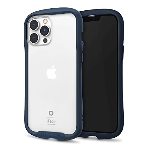 iFace Reflection Designed for iPhone 13 Pro Max (6.7") – Cute Shockproof Hybrid [9H Tempered Glass + Bumper] Wireless Charging Compatible Clear Case - Navy von iFace