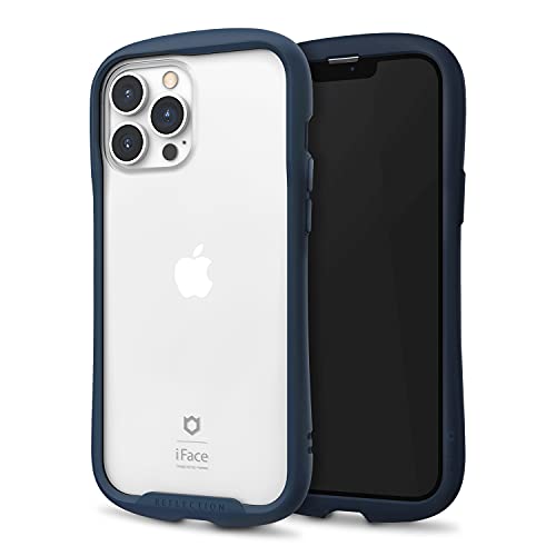 iFace Reflection progettato per iPhone 13 Pro Max (6,7 pollici) - Carino antiurto ibrido [vetro temperato 9H + paraurti] ricarica Wireless compatibile - Navy von iFace