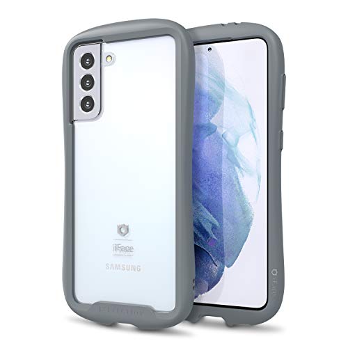 iFace Reflection entworfen für Samsung Galaxy S21 Plus - Niedlicher stoßfester Hybrid [9H gehärtetes Glas + Stoßstange] Hülle kompatibel mit drahtlosem Aufladen - Grau von iFace