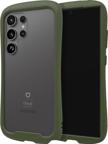 iFace Schutzhülle kompatibel mit Galaxy S24 Ultra [9H gehärtetes Glas] [Reflection Serie] – Niedliche, zweilagige Hybrid-Schutzhülle, stoßfest, strapazierfähig, sturzgetestet, kabelloses Laden, Khaki von iFace