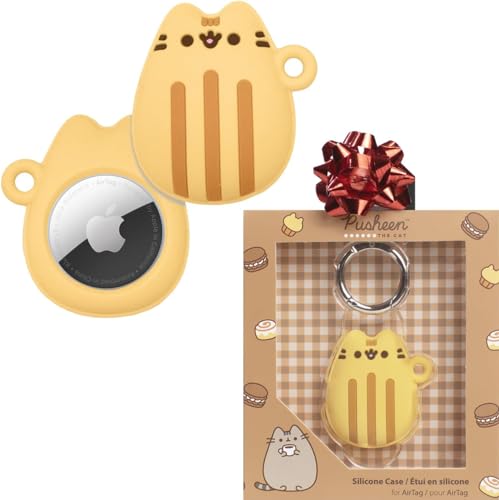 iFace x Pusheen Café Series Silikon-Schutzhülle für Apple AirTags [niedliche Charakterhülle] [Karabiner-Schlüsselanhänger-Clip im Lieferumfang enthalten] – Madeleine von iFace