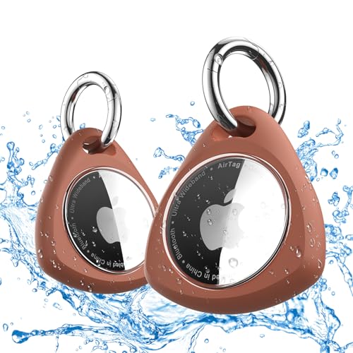 iFalarila wasserdichte Hülle mit Schlüsselanhänger für AirTag - Stoßfest, Kratzfest TPU Schutzhülle mit Frontabdeckung, Rundumschutzer Anhänger, Case, Zubehör für Apple Air Tag - 2er Pack (Braun) iFalarila wasserdichte Hülle mit Schlüsselanhänger für AirTag - Stoßfest, Kratzfest TPU Schutzhülle mit Frontabdeckung, Rundumschutzer Anhänger, Case, Zubehör für Apple Air Tag - 2er Pack (Braun) von iFalarila