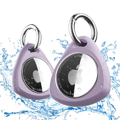 iFalarila wasserdichte Hülle mit Schlüsselanhänger für AirTag - Stoßfest, Kratzfest TPU Schutzhülle mit Frontabdeckung, Rundumschutzer Anhänger, Case, Zubehör für Apple Air Tag - 2er Pack (Violett) iFalarila wasserdichte Hülle mit Schlüsselanhänger für AirTag - Stoßfest, Kratzfest TPU Schutzhülle mit Frontabdeckung, Rundumschutzer Anhänger, Case, Zubehör für Apple Air Tag - 2er Pack (Violett) von iFalarila