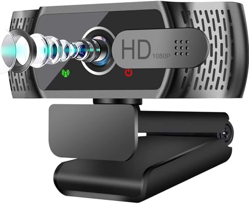 iFoulki HD Webcam 1080P USB mit Mikrofon, Autofokus, Sichtschutzabdeckung, 90° Weitwinkel, Plug & Play, für Videoanrufe, Spiele und Streaming, kompatibel mit Windows, Linux, Mac von iFoulki