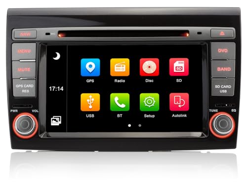 iFreGo 7 Zoll 2 DIN Autoradio für FIAT Bravo (2007-2012), Autoradio mit Bluetooth/GPS-Navigation/FM/DAB/DVD/AutoPlay/TF-Karte, Touchscreen Car Audio Bluetooth, Lenkradsteuerung von iFreGo