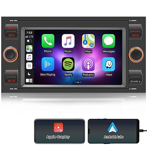 iFreGo 7 Zoll 2 Din Android Autoradio Built in Carplay, DAB Radio Für Ford Focus/C-max/S-max/Galaxy/Fusion/Transit Connect, Radio Bluetooth,USB,AUX, WiFi,FM Radio,RDS,Lenkradsteuerung,Rückfahrkamera von iFreGo