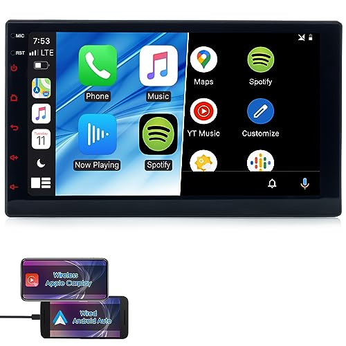 iFreGo 7 Zoll Android 10 Autoradio mit Navigation, 2 DIN Autoradio Bluetooth Autoradio,FM Radio,Touchscreen MP5,USB/AUX, WiFi/GPS/Rückfahrkamera/Mirror Link/RDS/Lenkradsteuerung von iFreGo