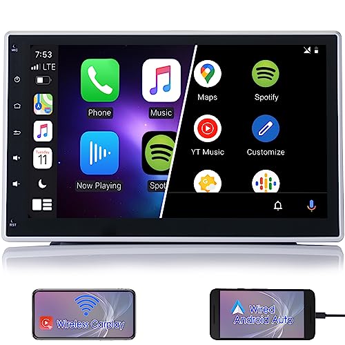 iFreGo Android 12 Autoradio mit Navigation für Universelle, Wireless Carplay,10.1 Zoll Autoradio Bluetooth Autoradio,FM Radio,USB/AUX,WiFi/GPS/Rückfahrkamera/RDS/Lenkradsteuerung von iFreGo