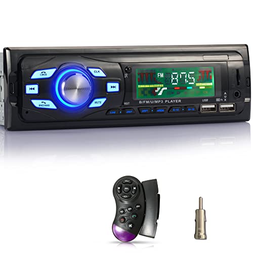 iFreGo Autoradio mit Bluetooth Freisprecheinrichtung, Bluetooth 1 Din Radio USB/TF/MP3 Player/AUX in, FM Radio mit Lenkradfernbedienung/Fernbedienung,RDS, Schnellladefunktion,60W*4,Antenna Adapter von iFreGo