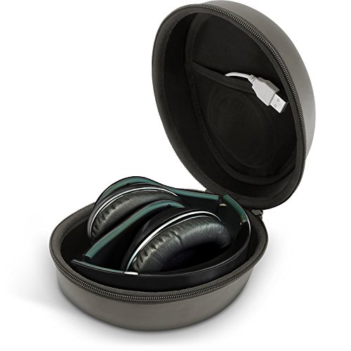 iGadgitz U5415 Hartschalenkoffer mit Reißverschluss für Over-Ear-Kopfhörer (Eva) Schwarz von iGadgitz