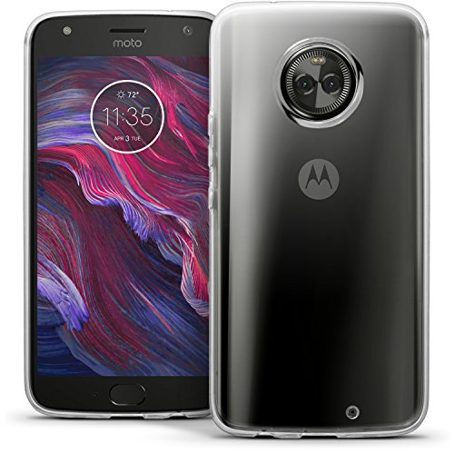 iGadgitz U6751 Glänzend Etui Tasche Hülle Gel TPU für Motorola Moto X4 (Lenovo Moto X4) Case Cover + Displayschutzfolie - Transparent Klar von iGadgitz