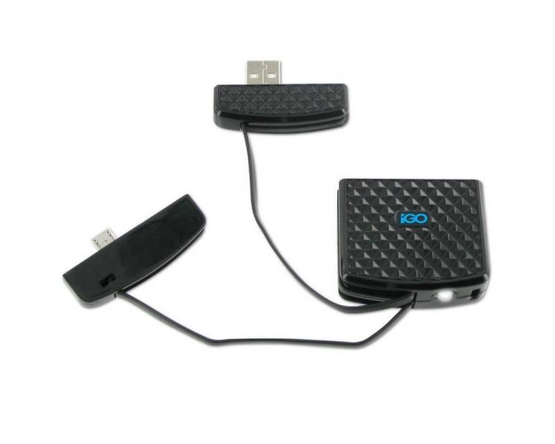 iGo Akku USB Powerbank Micro-USB Schlüssel-Anhänger Powerbank, Notfall-Akku mit Micro-USB-Stecker, zum Laden und als Datenkabel von iGo