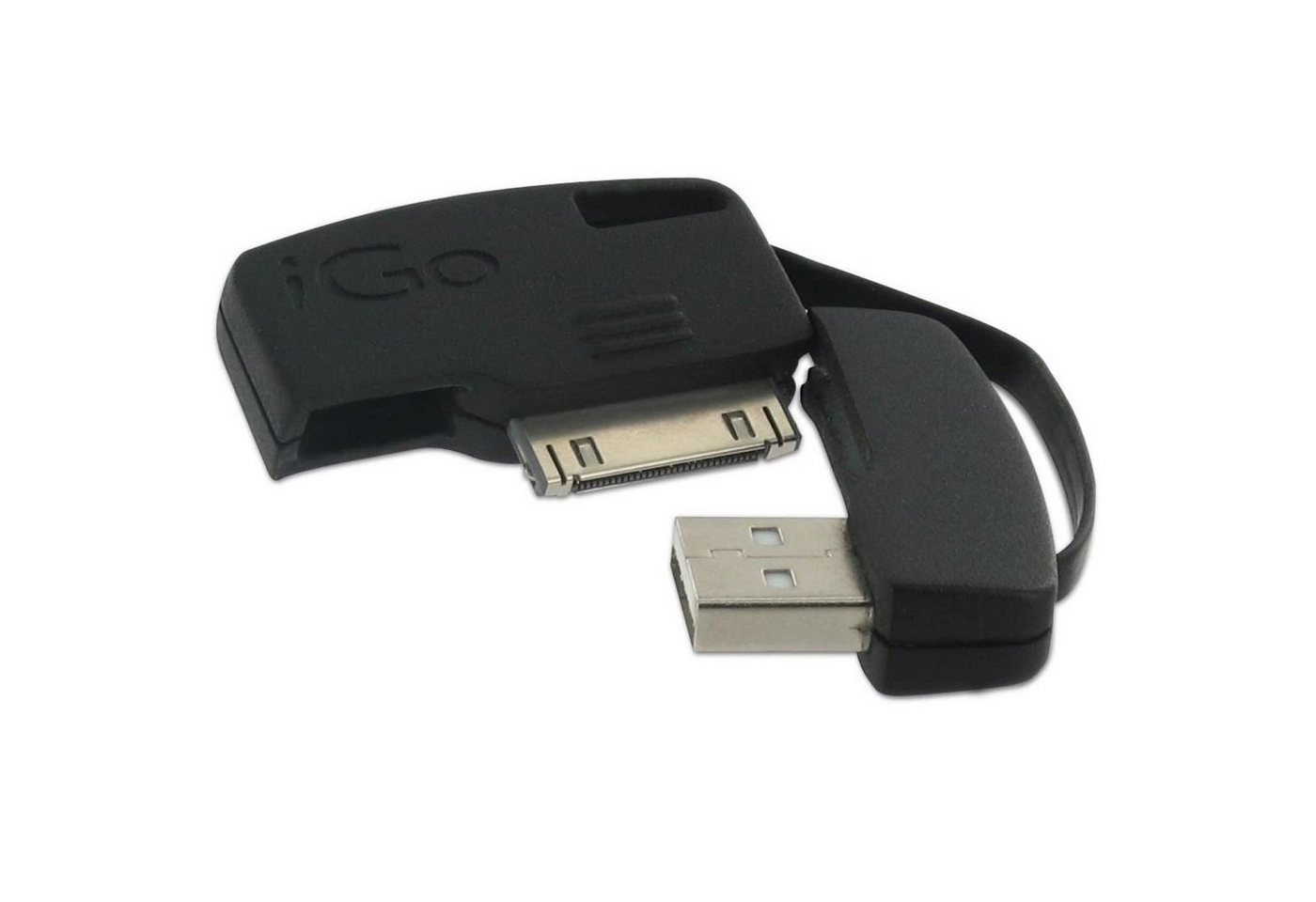 iGo USB Lade-Kabel Ladegerät Schlüssel-Anhänger Smartphone-Kabel, USB Typ A, Apple Dock-Connector, Dock-Connector 30-pol. für Apple iPhone iPod Touch Nano Classic iPad von iGo