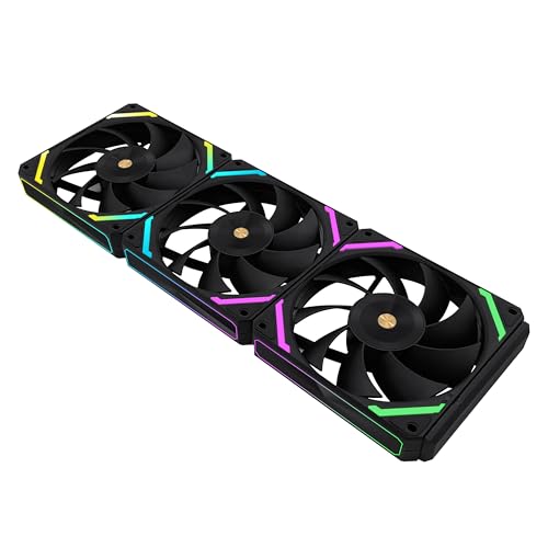 iHTP UNI Lüfter 120 mm ARGB PWM M120PRO Vorwärtsgehäuselüfter, Daisy-Chain-Anschluss, Dreierpack von iHTP
