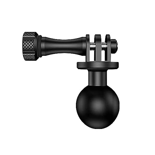 1 Zoll Aluminiumlegierung Adapter für Garmin/Git UP/Coyote/AKASO/Gopro Hero Sport Camera 360 Grad rotierender Kugelkopfhalter mit Metallschraube (R15)*1 von iHYTOON