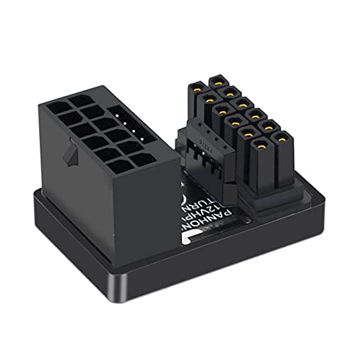 iHaospace 16 Pin 12VHPWR GPU Power Adapter 180 Degree Turn Connector, 12+4Pin PCIe5.0 ATX3.0 Grafikkarte Powe Kabel umgekehrter gewinkelter Adapter für RTX 4080 4090 (Type A) von iHaospace