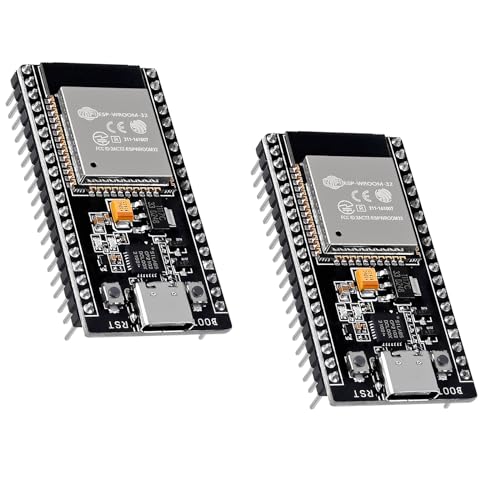 iHaospace 2 x ESP32 USB C ESP32-WROOM-32 38 Pin Development Board CP2102 Nodemcu Entwicklungsplatine 2,4 GHz Dual-Modus Prozessor Mikrocontroller Dual Core WLAN + Bluetooth kompatibel mit Arduino von iHaospace