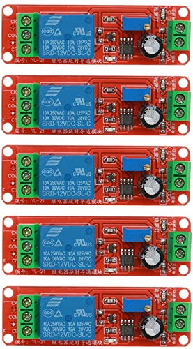 iHaospace 5 STÜCKE NE555 Zeitrelais Relais 12V DC Einstellbar 0-10 Sekunden Timer Verzögerungsschalter Modul für Arduino Raspberry Pi 12 Volt Timer Delay Switch von iHaospace