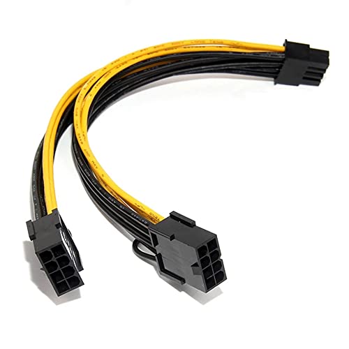 iHaospace CPU 8 Pin Stecker auf Dual PCIe 8 Pin Buchse Adapter für NVIDIA Tesla K80 M40 M60 P40 P100 V100 A6000, Grafikkarten Netzkabel PSU auf GPU Adapterkabel 10CM von iHaospace