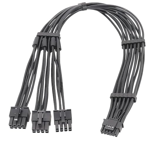 iHaospace Cablemod PCI-E 5.0 12VHPWR auf 3X 8-Pin Stromkabel 600W Type-M ATX3.0 pcie 5.0 auf 3x8 pin Kompatibel mit Corsair Cooler Master Netzteil GPU 3090Ti 4070Ti 4080 4090 von iHaospace