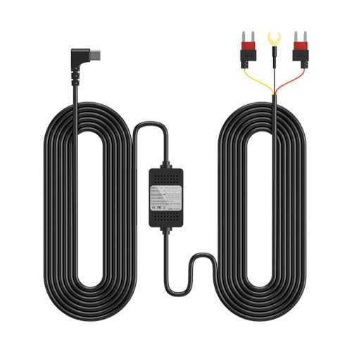 iHaospace Dash Cam Hardwire Kit, DC 12V-24V zu 5V Typ-C Hard Wire für Auto Dash Kamera Ladegerät Netzkabel mit Unterspannungsschutz, 3.5 Meter Auto-Ladekabel-Kabel von iHaospace