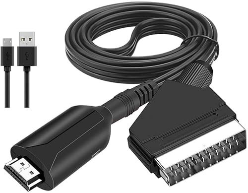 iHaospace HDMI auf Scart Konverter, All-in-One HDMI zu Scart Adapter Video Audio Konverter PAL/NTSC 1080P HD für HDTV STB VHS DVD Blu-ray, Adapter HDMI auf Scart, Plug and Play von iHaospace