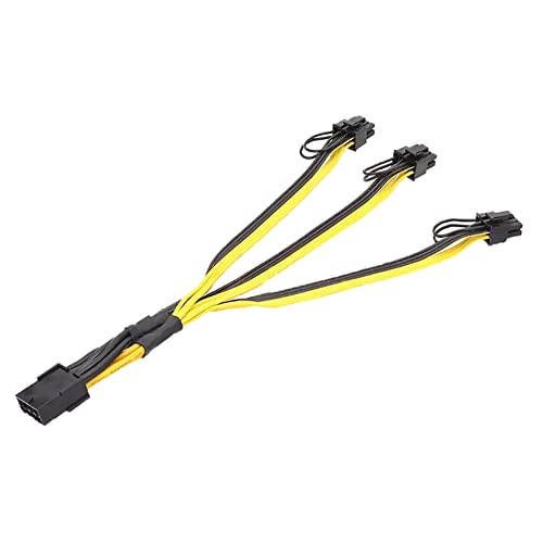 iHaospace PCIe 8 Pin Buchse auf 3X GPU 8(6+2) Pin Stecker Netzteilkabel, Grafikkarte 8Pin Kabel Splitter 8Pin GPU Power Extension Kabel von iHaospace