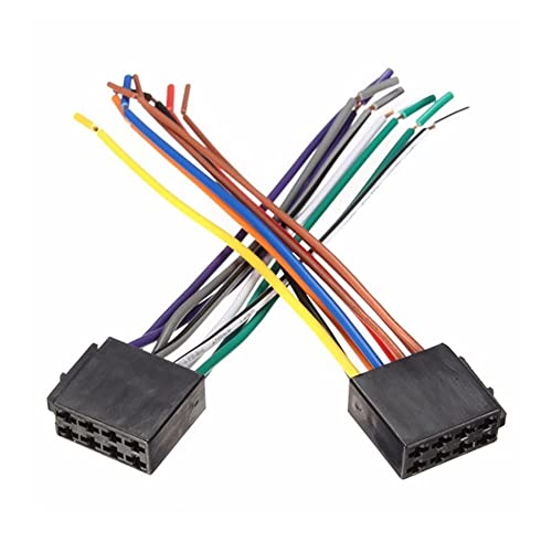 iHaospace Universal Adapter Draht ISO Kabel für Auto Radio Adapter Stecker Draht Netzteil Lautsprecher Kabel 16 Pin DIN ISO Stecker von iHaospace