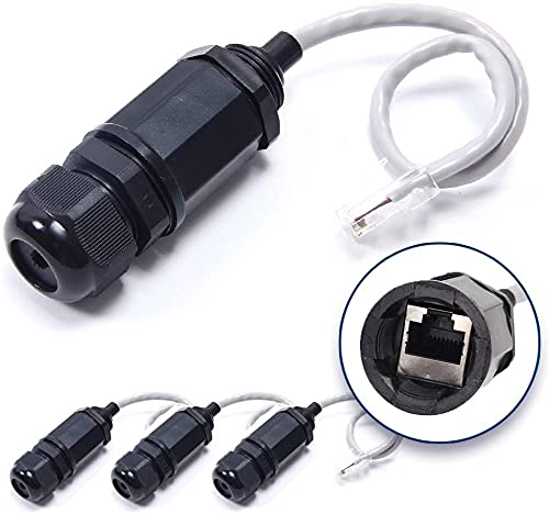 iHaospace Waterproof Ethernet Coupler RJ45 Connector CAT 5/5E/6 LAN Cable M20 Female to Male(Pack of 4) von iHaospace