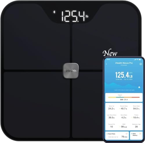 iHealth Nexus PRO Connected WellnessWaage für 12 Körpermetriken – Gewicht, Körperfett usw. – Intelligente Benutzererkennung nach Profil, personalisierte WellnessTrends und Ziele, max. 180 kg für iHealth Nexus PRO Connected WellnessWaage für 12 Körpermetriken – Gewicht, Körperfett usw. – Intelligente Benutzererkennung nach Profil, personalisierte WellnessTrends und Ziele, max. 180 kg für von iHealth