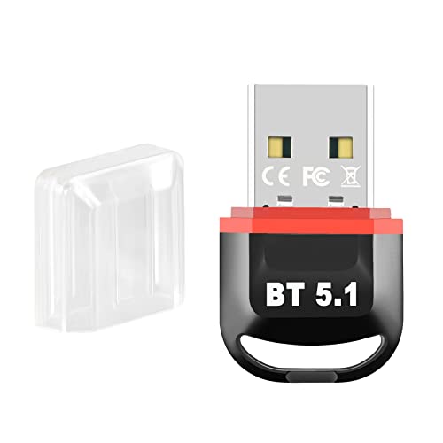 iJiGui Bluetooth USB Adapter Dongle 5.1, Bluetooth Stick Empfänger Sender für PC, Laptop, Desktop, Computer, Headset, Lautsprecher, Tastatur, Kopfhörer, Maus, Unterstützt Windows 10/8.1/8/7 von iJiGui