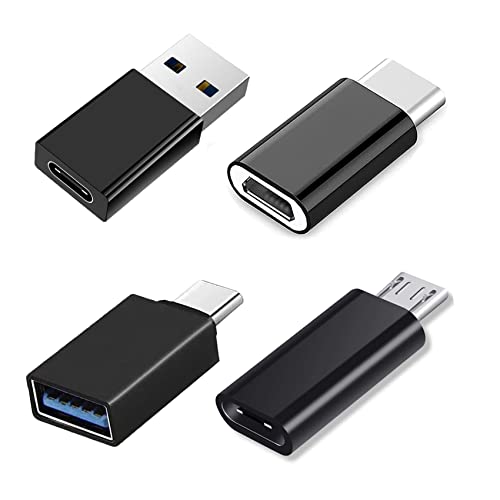 iJiGui USB C Adapter, 4 Stück USB C zu USB 3.0 OTG Adapter, Micro USB auf USB C Adapter, USB c buchse zu USB stecker Adapter MacBook Pro, Samsung Galaxy, Handys, PC, etc von iJiGui