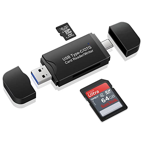 iJiGui USB C Kartenleser, 3-in-1 Micro USB OTG Adapter und Kartenlesegerät für SDXC, SDHC, SD, MMC, RS-MMC, Micro SDXC, Micro SD, Micro SDHC Karte und UHS-I Karten von iJiGui