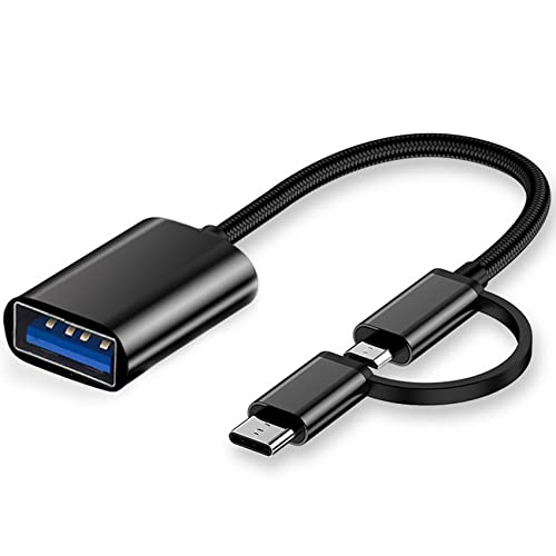 iJiZuo 2-in-1 USB C/Micro auf USB Adapter, Kabel OTG Adapterkabel Kompatibel mit MacBook Android Google Samsung Galaxy und mehr(Schwarz) iJiZuo 2-in-1 USB C/Micro auf USB Adapter, Kabel OTG Adapterkabel Kompatibel mit MacBook Android Google Samsung Galaxy und mehr(Schwarz) von iJiZuo
