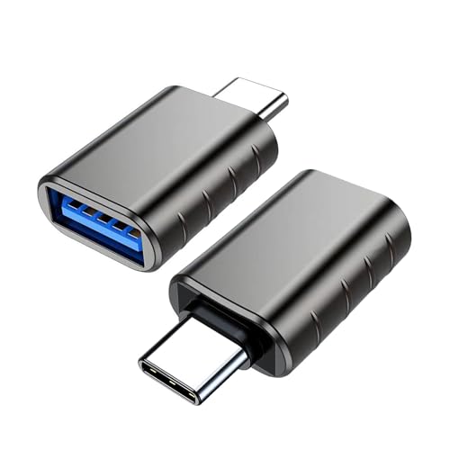 iJiZuo USB C auf USB Adapter 2 Stücke, OTG USB C auf USB 3.0 Female Adapter, Thunderbolt 4/3 auf USB 3.0 Kompatibel mit iPhone 15 Pro Max, MacBook Pro, iPad Mini, Galaxy S24 S23, Huawei von iJiZuo