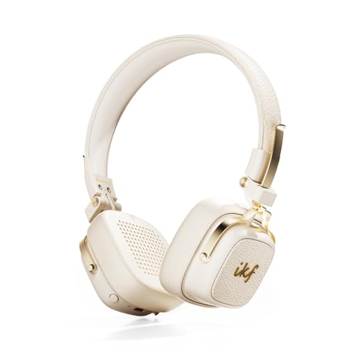 iKF E2 On-Ear-Bluetooth-Kopfhörer, kabellose Retro-Kopfhörer mit Bass-Sound, 90 Stunden Spielzeit, Bluetooth V6.0, Multipoint-Verbindung, abnehmbare Hörmuscheln, Schwarze Laptop-Kopfhörer für Reisen iKF E2 On-Ear-Bluetooth-Kopfhörer, kabellose Retro-Kopfhörer mit Bass-Sound, 90 Stunden Spielzeit, Bluetooth V6.0, Multipoint-Verbindung, abnehmbare Hörmuscheln, Schwarze Laptop-Kopfhörer für Reisen von iKF