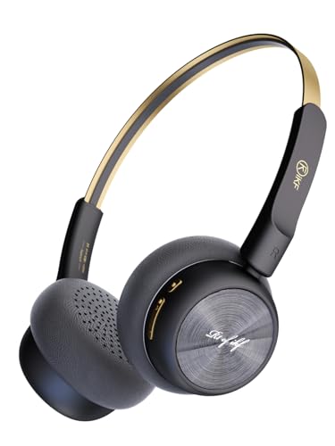 iKF R1 Kabellose Kopfhörer Bluetooth, Custom EQ Hi-Fi Sound, Mehrpunkt-Verbindung Kabellos 60 Stunden Wiedergabezeit Bluetooth 5.4 Vintage Walkman Kopfhörer(Schwarz Gold) von iKF